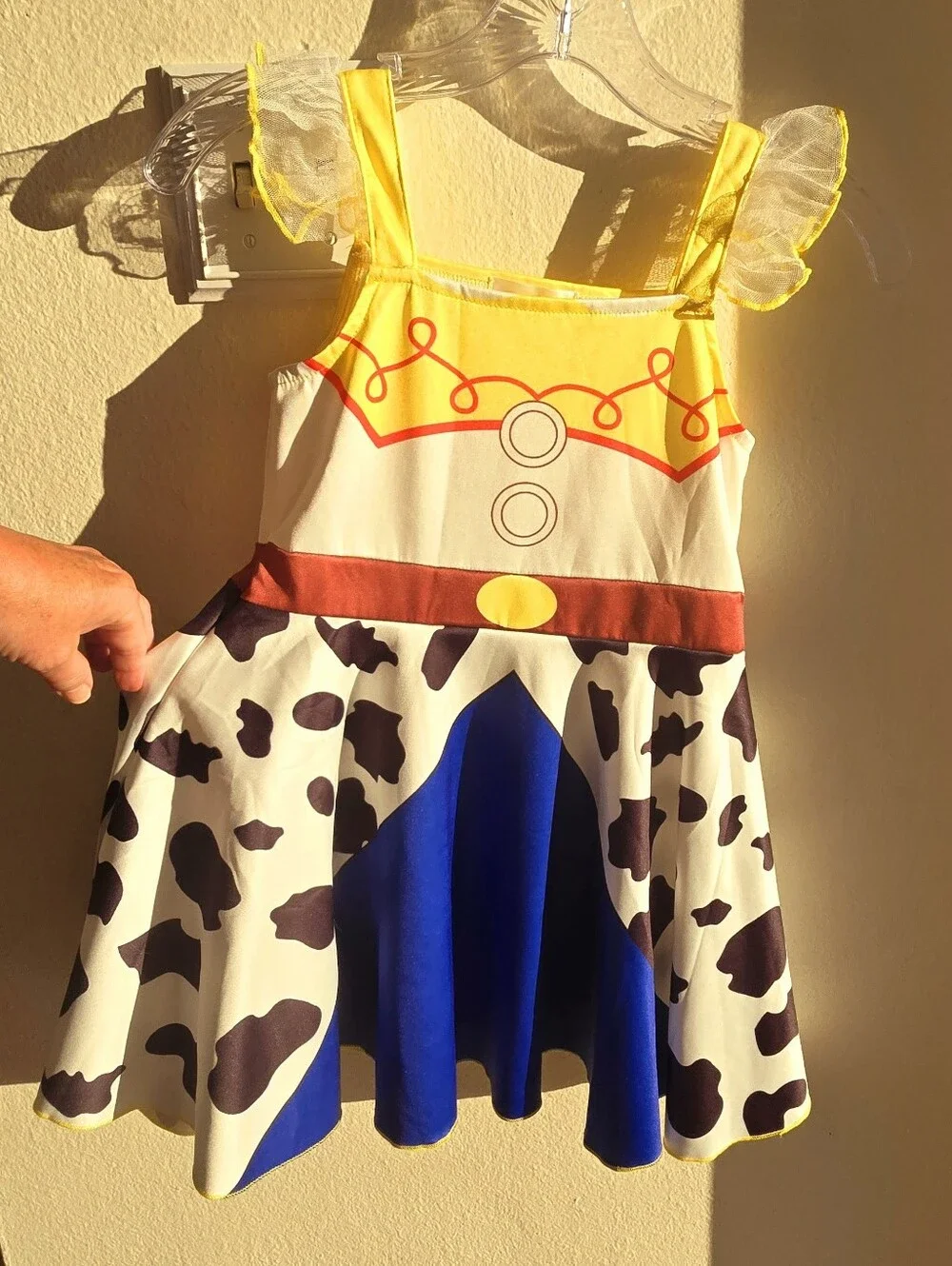 Sz 5T, 6 or 7 Yellow and Blue Cowgirl Toy Story Jesse Kids Dress